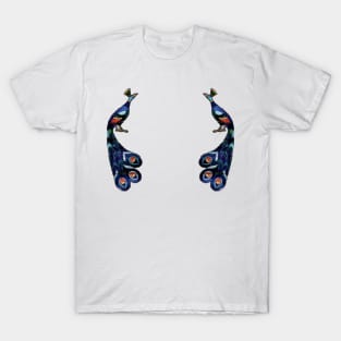 Pair of Stained Glass Peacocks T-Shirt